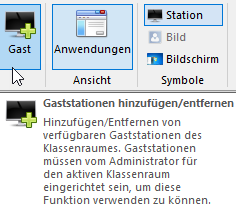 Button „Gaststationen hinzufügen“