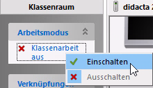 Klassenarbeitsmodus einschalten