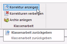 Button Korrektur anzeigen