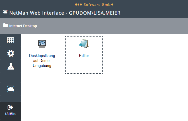 Webinterface Anwendungsbereitstellung