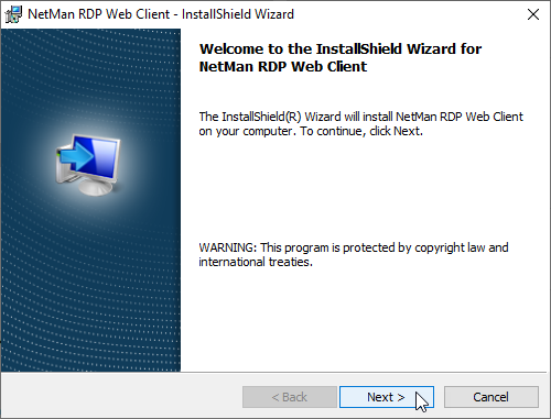 NetMan RDP Web Client Installationsassistent