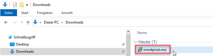 Installationsdatei im Downloads-Ordner 