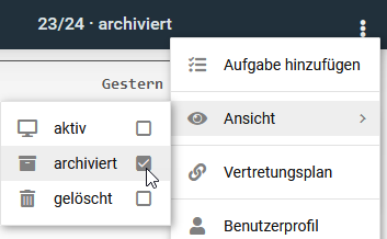 Ansicht archiviert