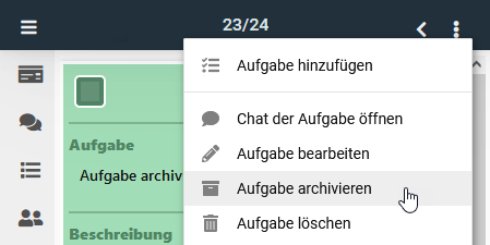 Aufgabe archivieren