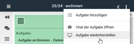 Aufgabe wiederherstellen