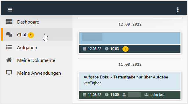 Übersicht der Chatverläufe, neue Nachrichten sind markiert.