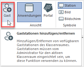 Button „Gaststationen hinzufügen“