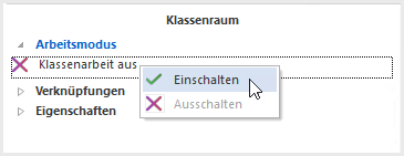 Klassenarbeitsmodus einschalten