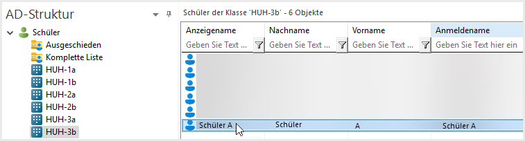 Schülerauswahl in der AD-Struktur