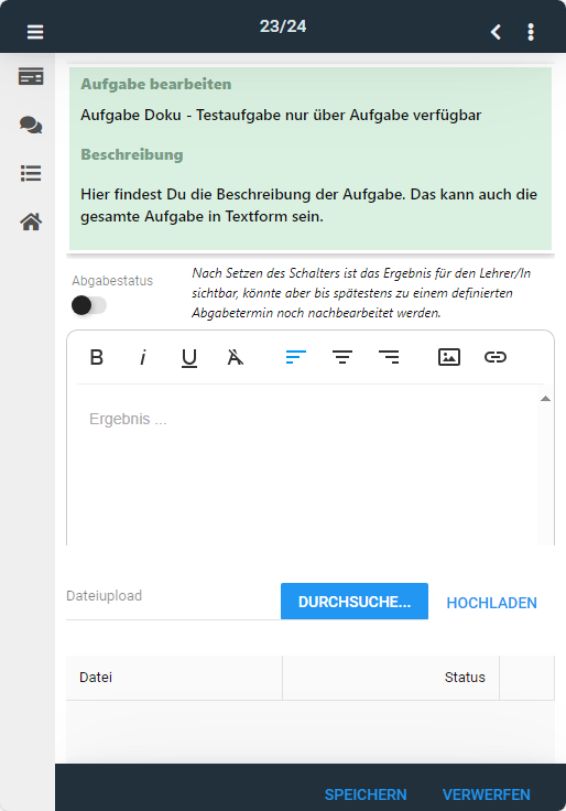 Übersicht des Dialogs "Aufgabe bearbeiten"