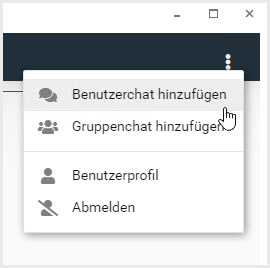 "Benutzerchat hinzufügen" ausgewählt