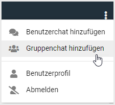 "Gruppenchat hinzufügen" ausgewählt