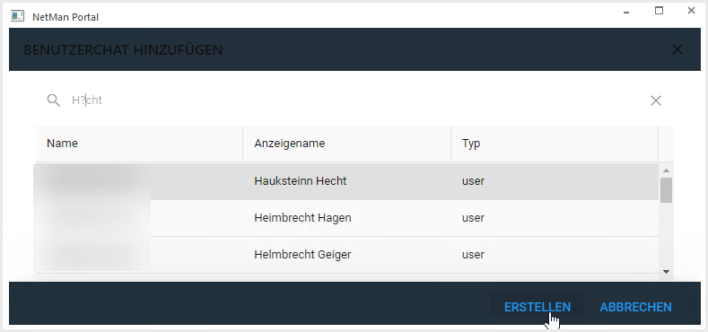 Personenauswahl nach unscharfer Suche mit dem Operator"?".